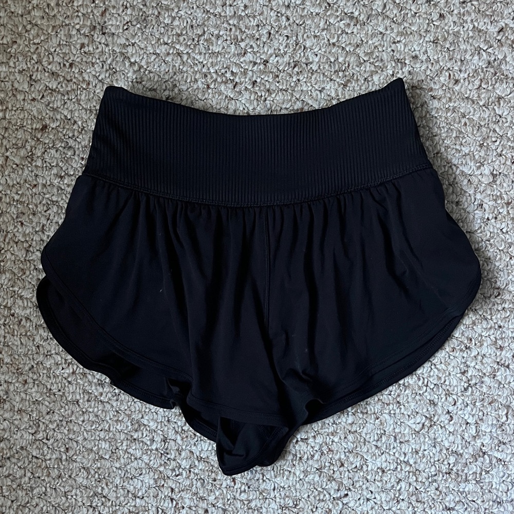 Free People Black Game Time Shorts